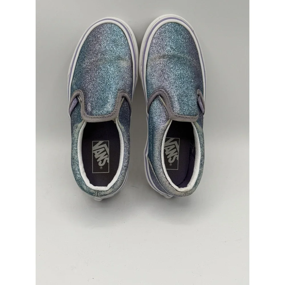 Vans Kids Classic Slip On Ombré Glitter Color way Sparkle Blue/ Purple Size 13